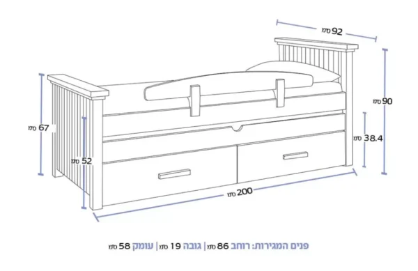 ⁦מיטה דגם לגונה⁩ – תמונה ⁦2⁩